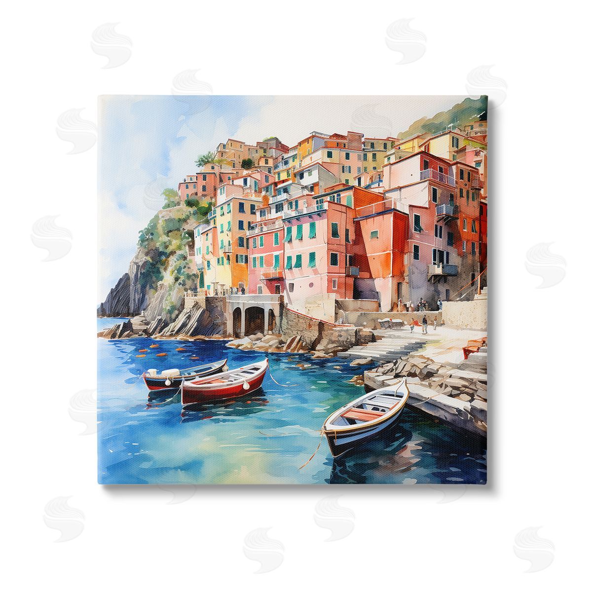LSR Design Studio Cinque Terre Boats Canvas Wall Art