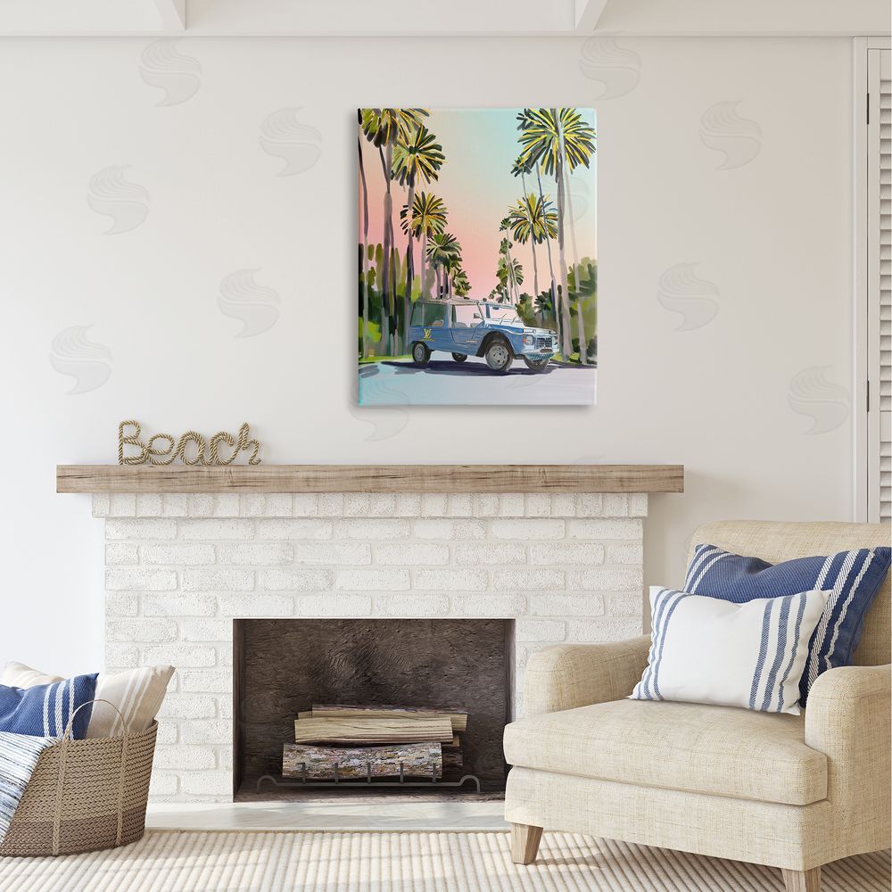 Amelia Noyes Glam Summer Truck Canvas Wall Art Print in Room