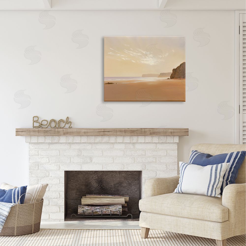 Lee Spencer Brown Beach Landscape Canvas Wall Art Print in Room