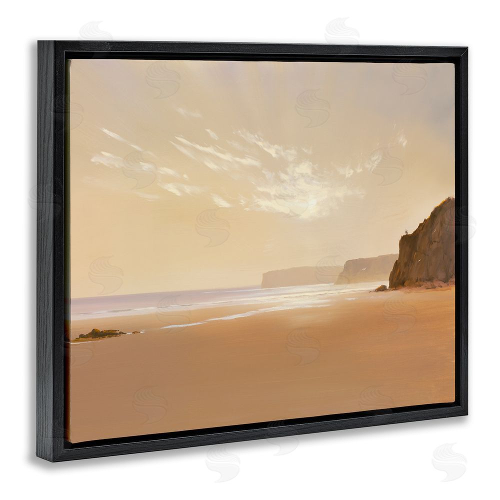 Lee Spencer Brown Beach Landscape Black Floating Frame Canvas Wall Art Print