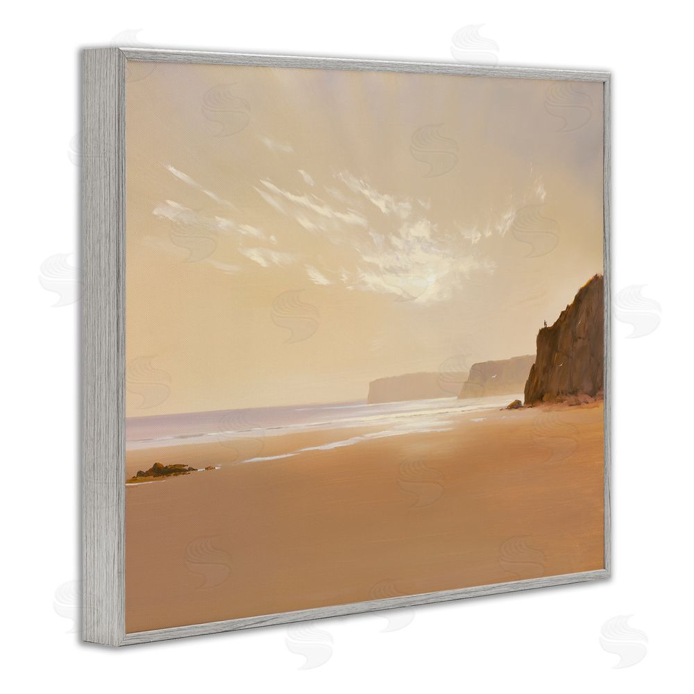 Lee Spencer Brown Beach Landscape Gray Framed Giclee Wall Art Print