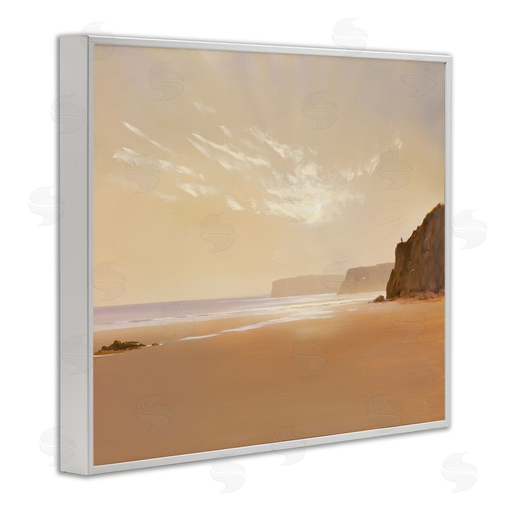 Lee Spencer Brown Beach Landscape White Framed Giclee Wall Art Print