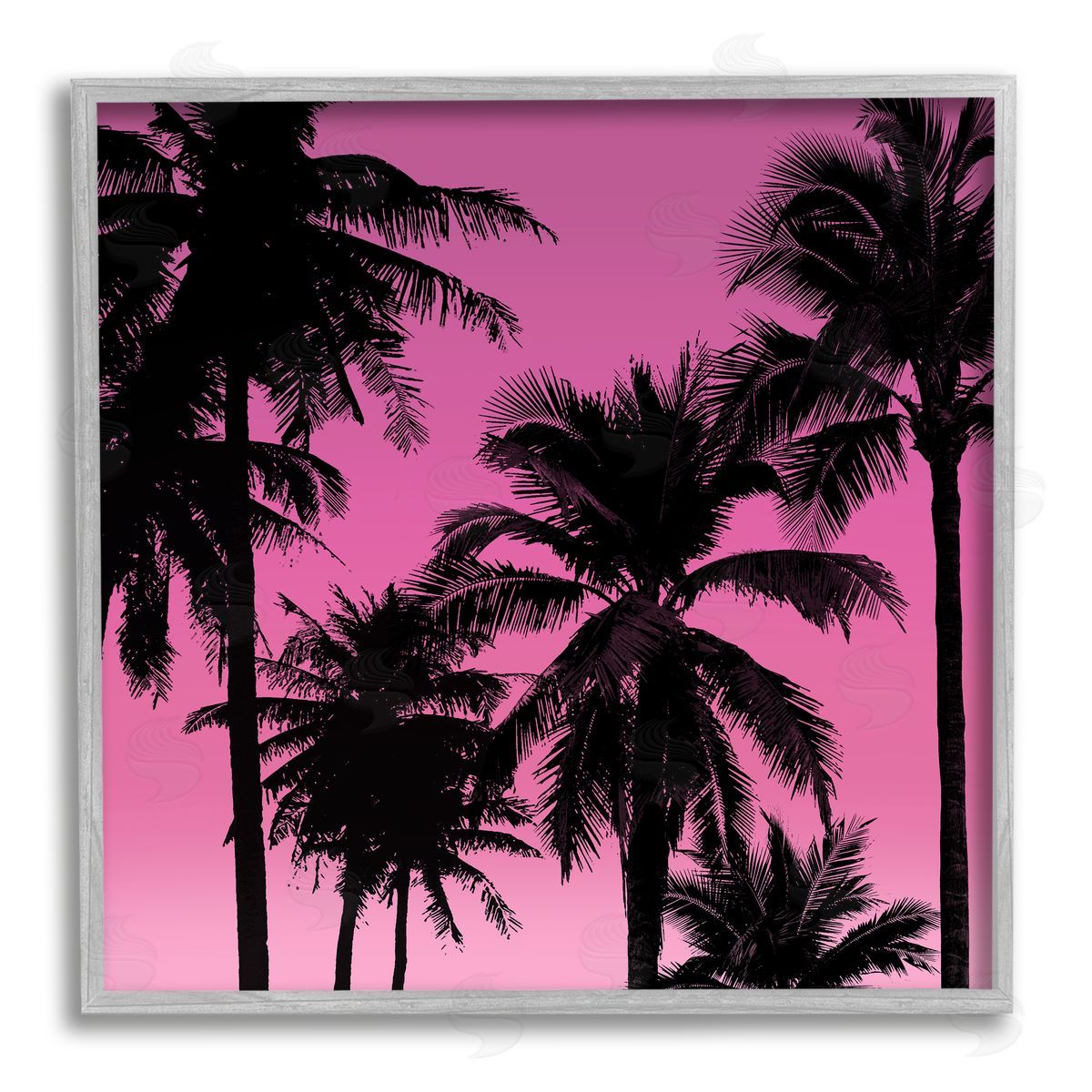 Mia Jensen Tropical Pink Palms Gray Framed Giclee Wall Artside_