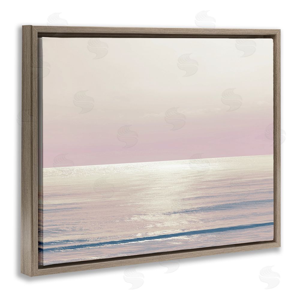 Maggie Olsen Pastel Ocean Horizon Brown Floating Frame Canvas Wall Art Print