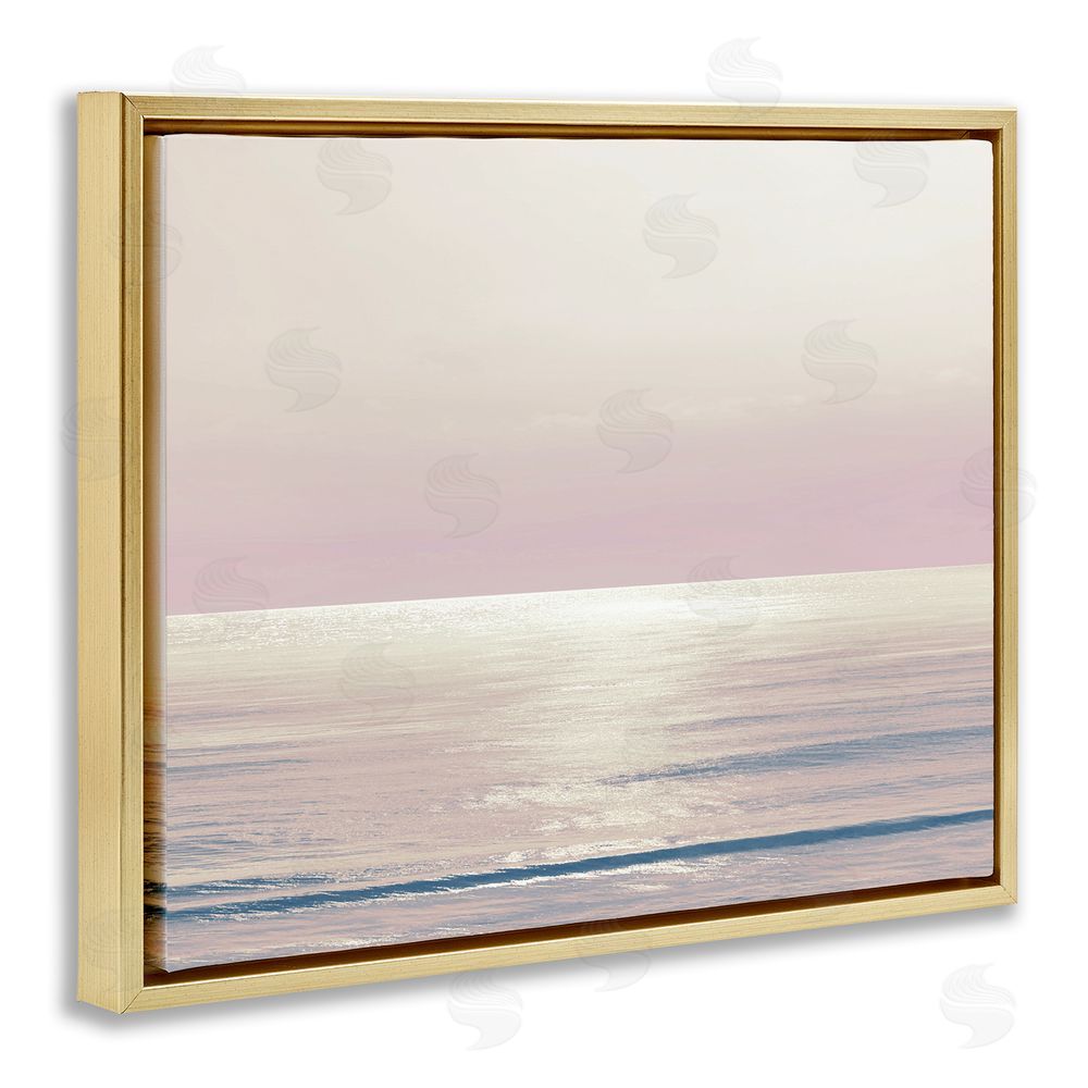 Maggie Olsen Pastel Ocean Horizon Gold Floating Frame Canvas Wall Art Print