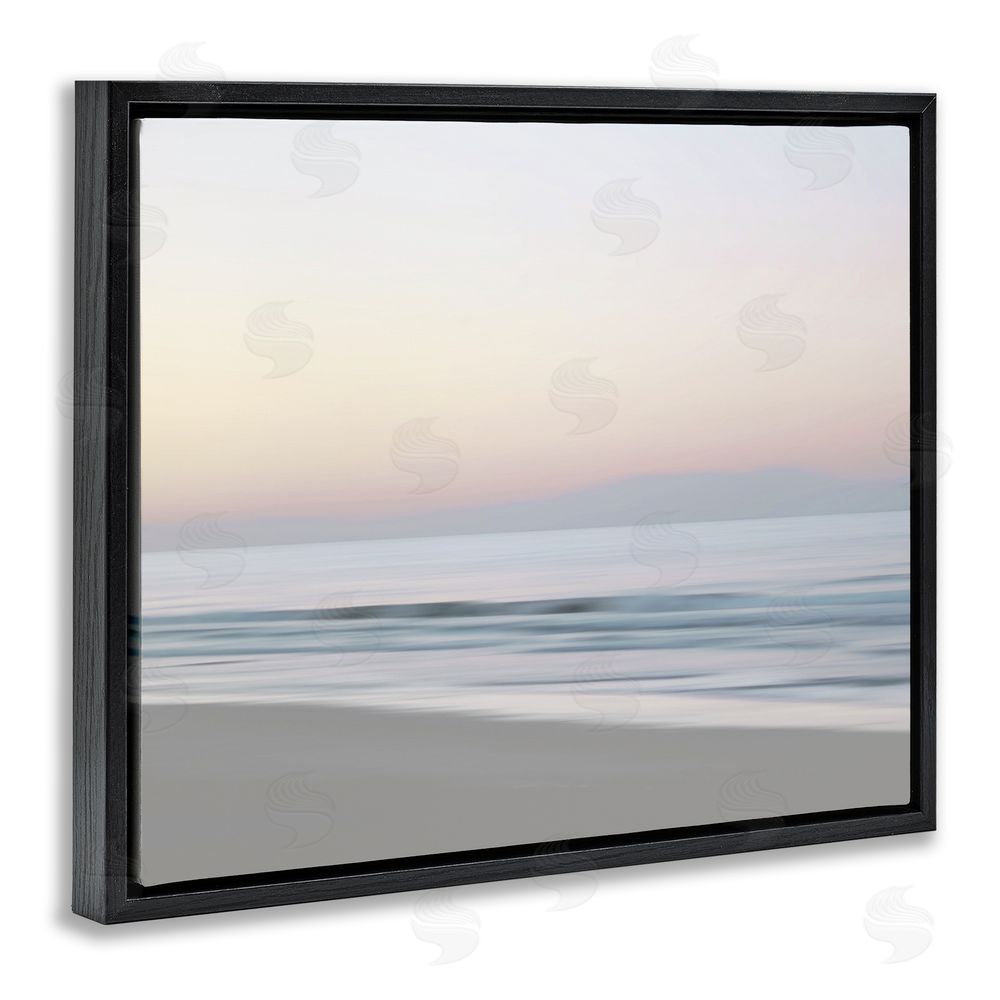 Maggie Olsen Beach Shore Sunrise Black Floating Frame Canvas Wall Art Print