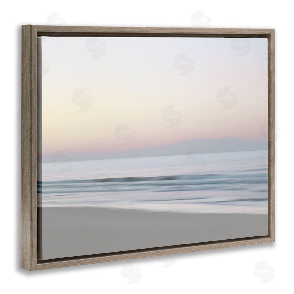 Maggie Olsen Beach Shore Sunrise Brown Floating Frame Canvas Wall Art Print