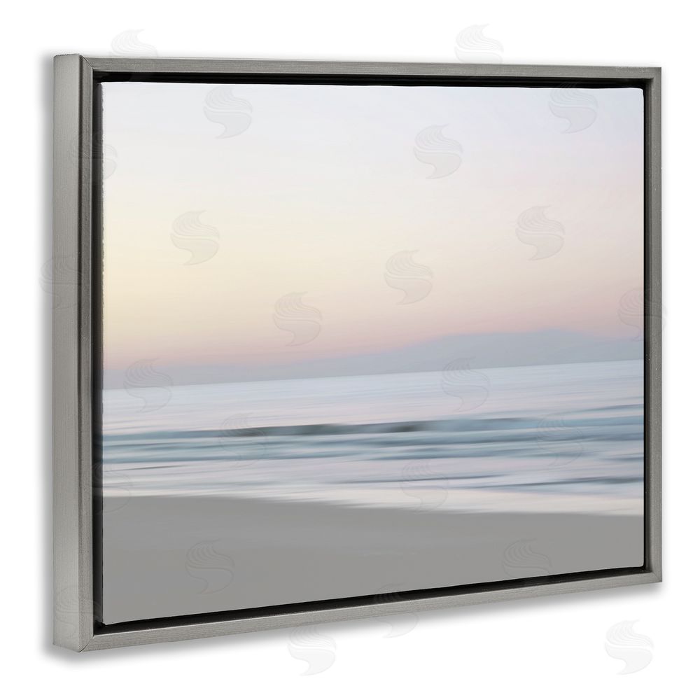 Maggie Olsen Beach Shore Sunrise Gray Floating Frame Canvas Wall Art Print