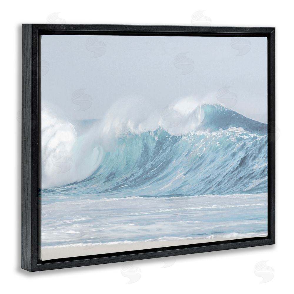 Maggie Olsen Ocean Tsunami Waves Black Floating Frame Canvas Wall Art Print