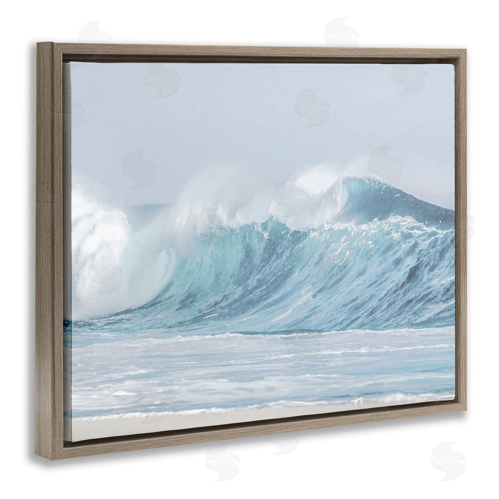 Maggie Olsen Ocean Tsunami Waves Brown Floating Frame Canvas Wall Art Print