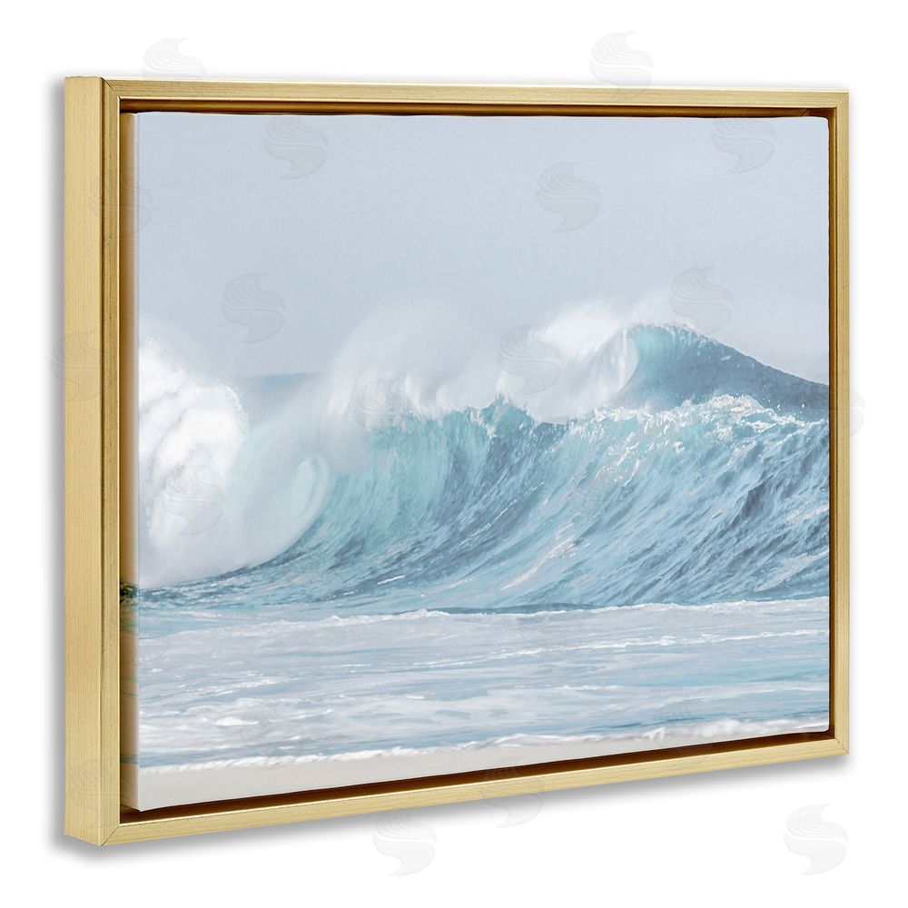 Maggie Olsen Ocean Tsunami Waves Gold Floating Frame Canvas Wall Art Print
