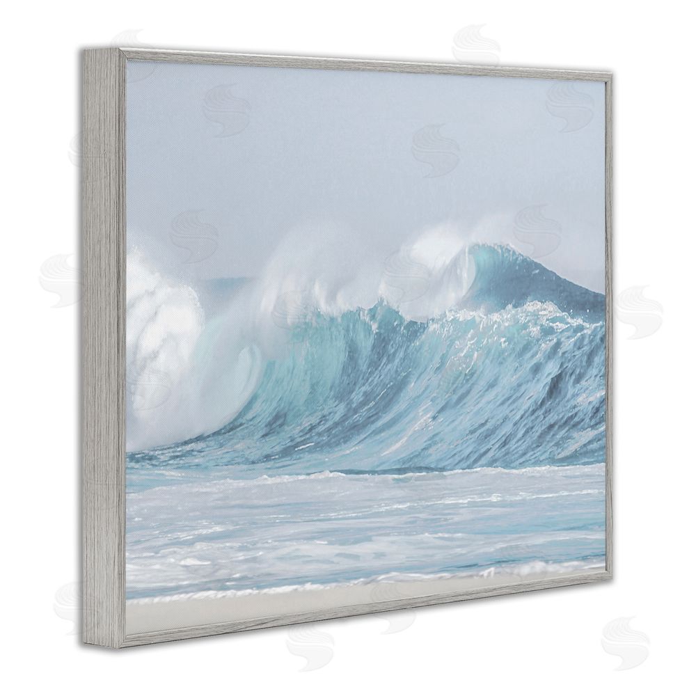 Maggie Olsen Ocean Tsunami Waves Gray Framed Giclee Wall Art Print