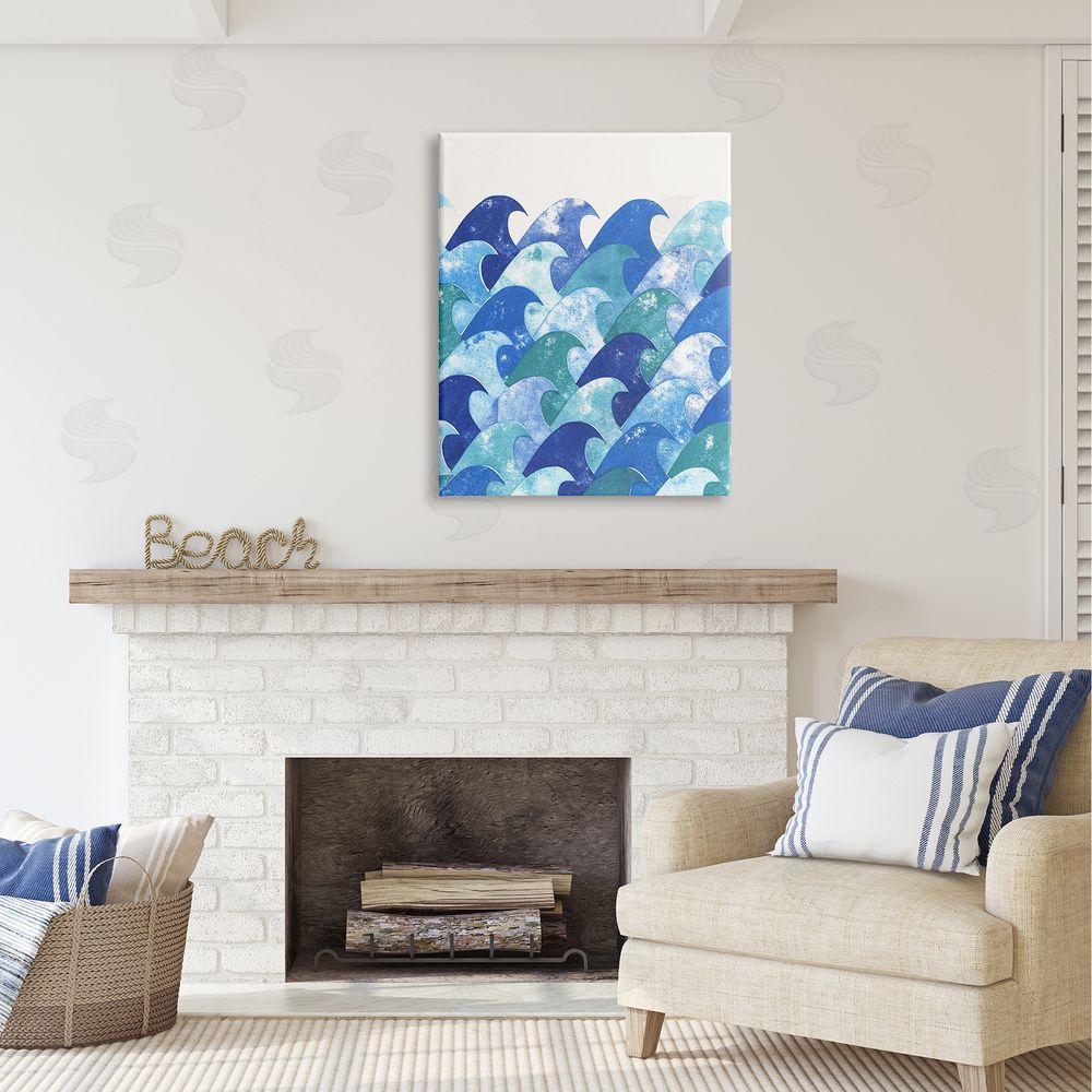 Marie le Moal Abstract Sea Waves Canvas Wall Art Print in Room