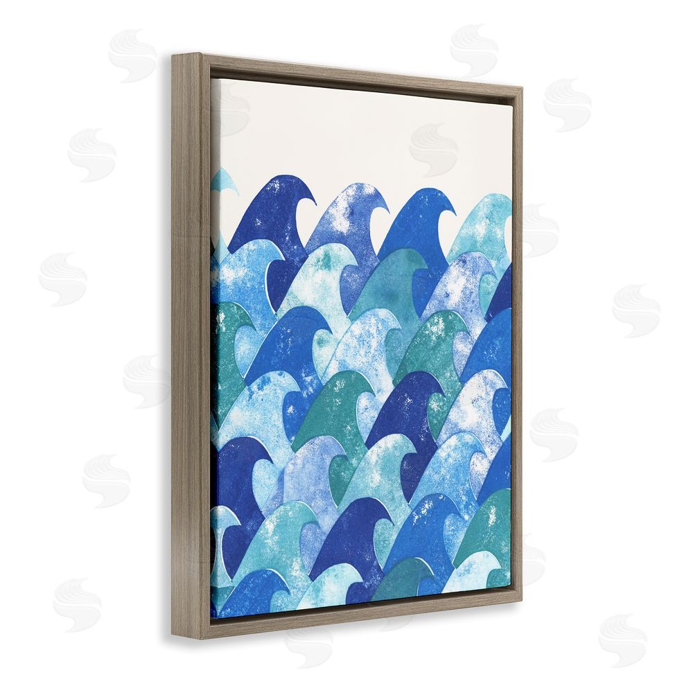 Marie le Moal Abstract Sea Waves Brown Floating Frame Canvas Wall Art Print