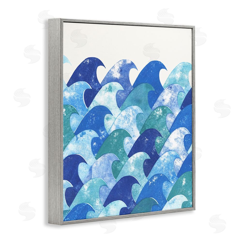 Marie le Moal Abstract Sea Waves Gray Framed Giclee Wall Art Print