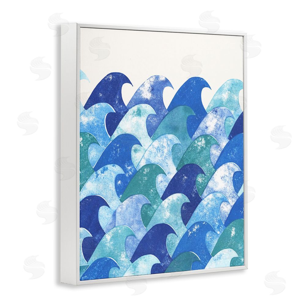 Marie le Moal Abstract Sea Waves White Framed Giclee Wall Art Print