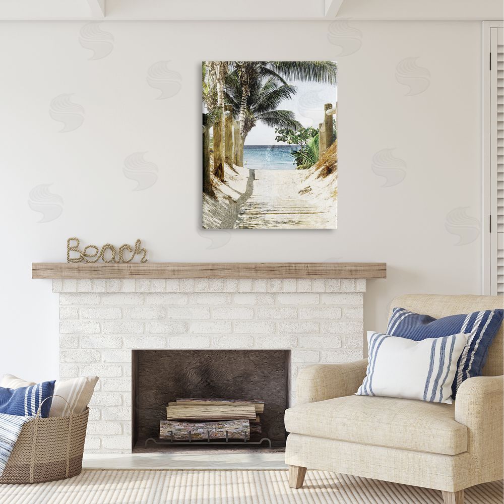 Marcus Prime Tropical Sandy Path Canvas Wall Art Print in Room