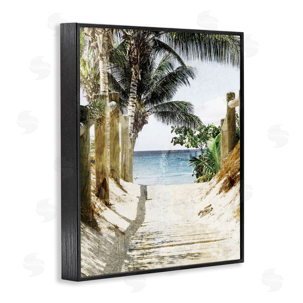 Marcus Prime Tropical Sandy Path Black Framed Giclee Wall Art Print