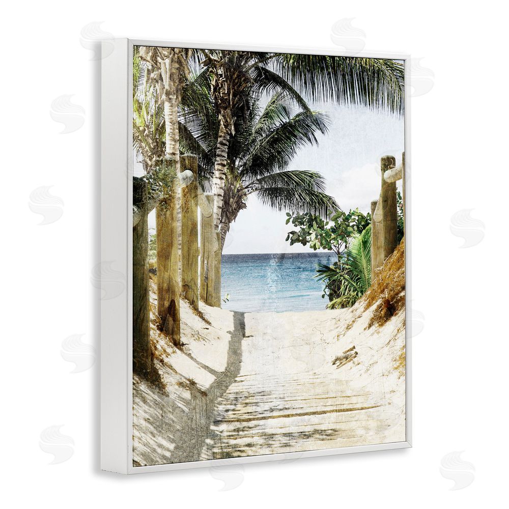 Marcus Prime Tropical Sandy Path White Framed Giclee Wall Art Print