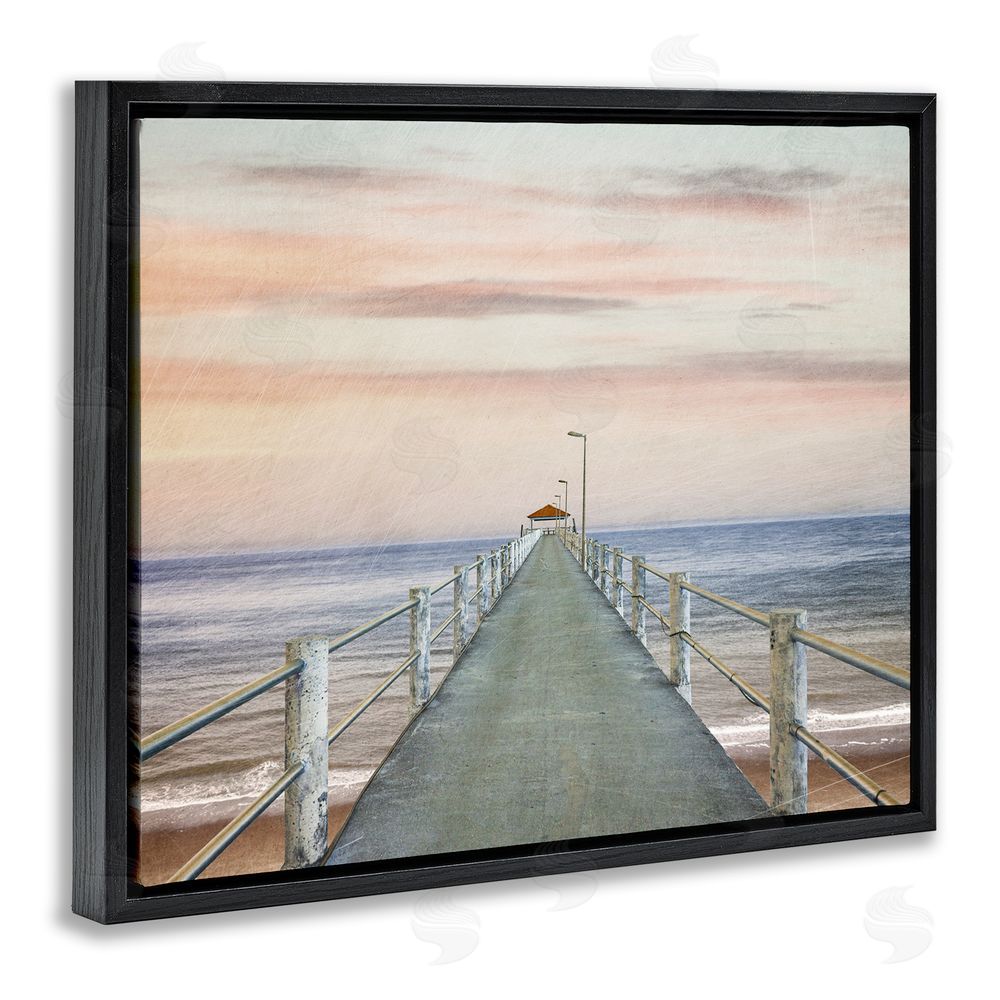 Marcus Prime Nautical Pier Walkway Black Floating Frame Canvas Wall Art Print