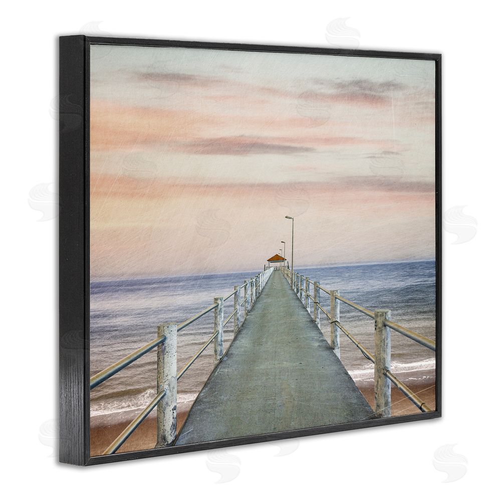 Marcus Prime Nautical Pier Walkway Black Framed Giclee Wall Art Print
