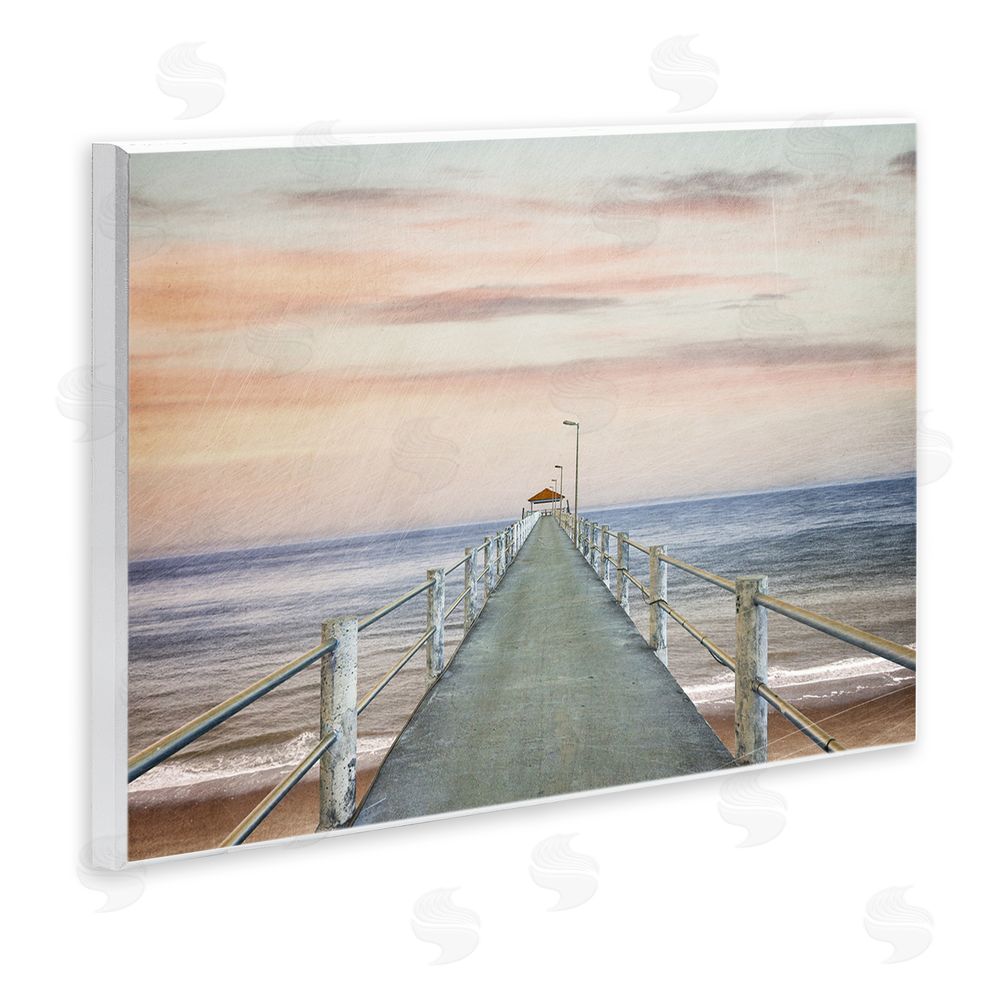 Marcus Prime Nautical Pier Walkway Wooden Wall Plaque Art Print