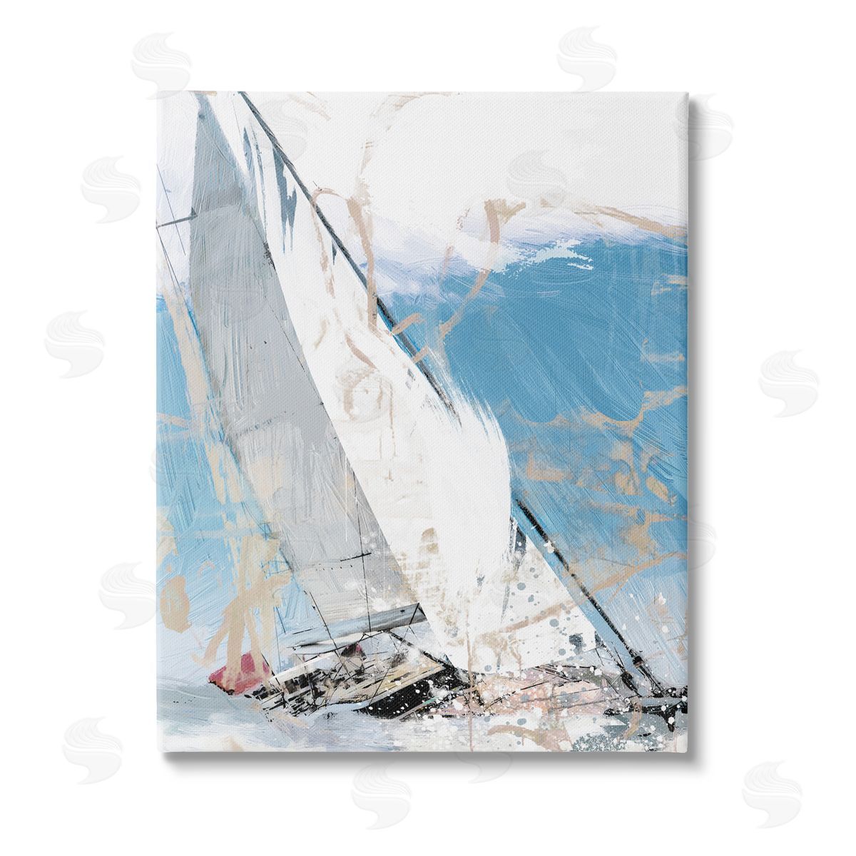 Savannah Miller Abstract Sailboat Waves Canvas Wall Art Print
