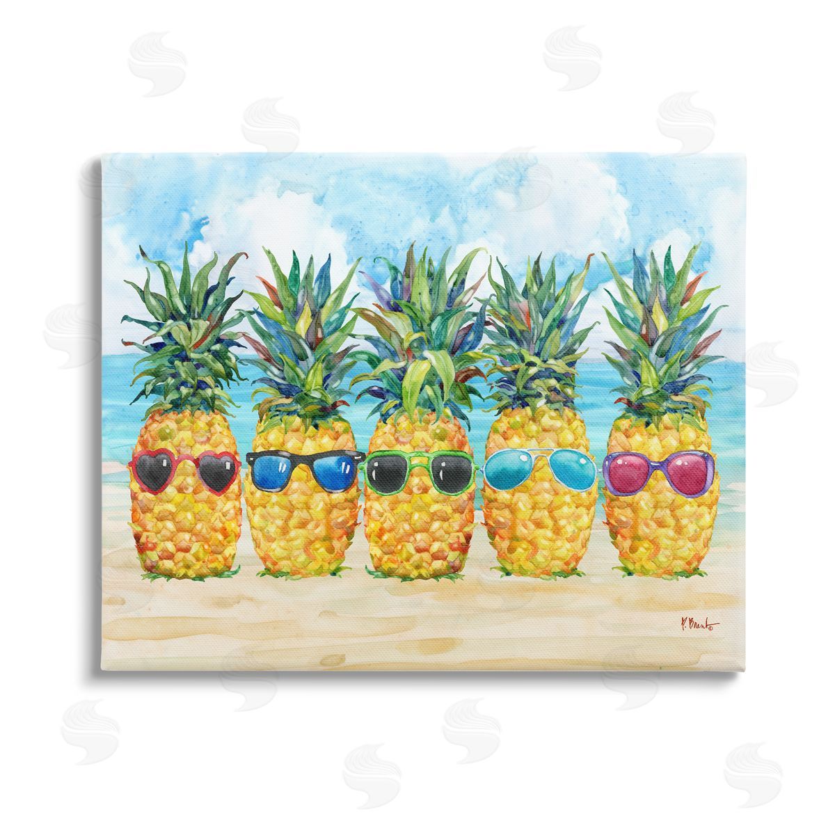 Paul Brent Pineapples & Sunglasses Canvas Wall Art Print
