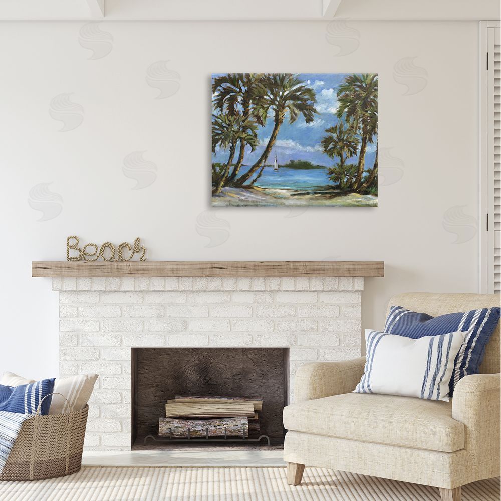 Paul Brent Summer Palms Landscape Canvas Wall Art Print in Room