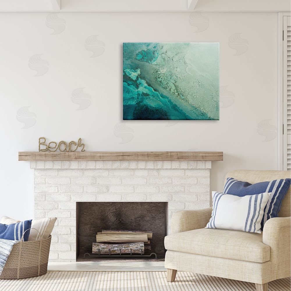 Petra Meikle de Vlas Aerial View Tide Pool Canvas Wall Art Print in Room