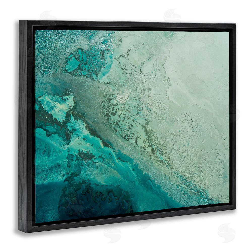 Petra Meikle de Vlas Aerial View Tide Pool Black Floating Frame Canvas Wall Art Print