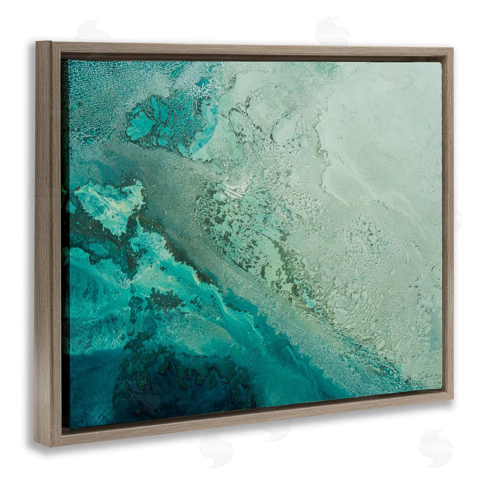 Petra Meikle de Vlas Aerial View Tide Pool Brown Floating Frame Canvas Wall Art Print