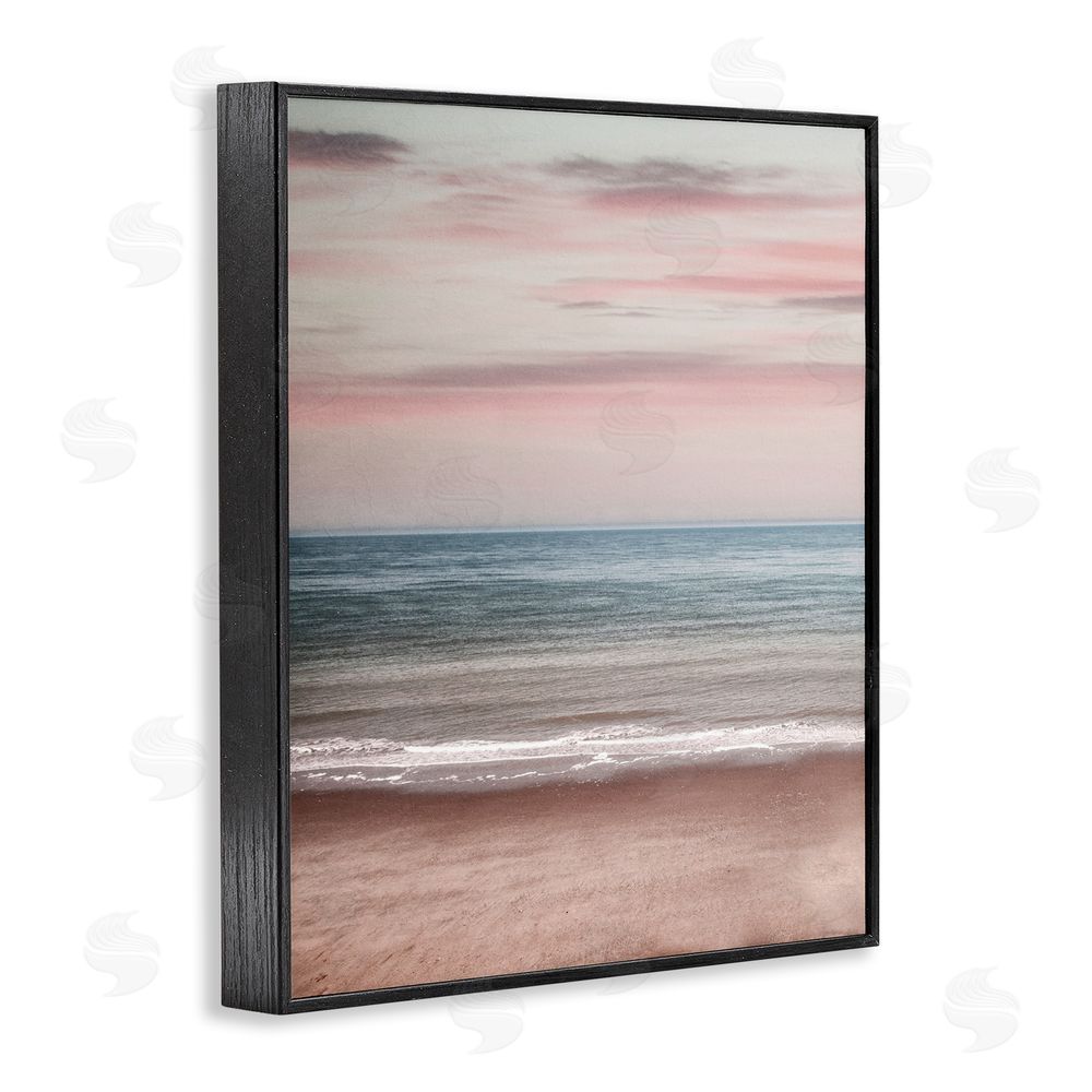 Stupell Studio Pastel Shore Sunrise Black Framed Giclee Wall Art Print