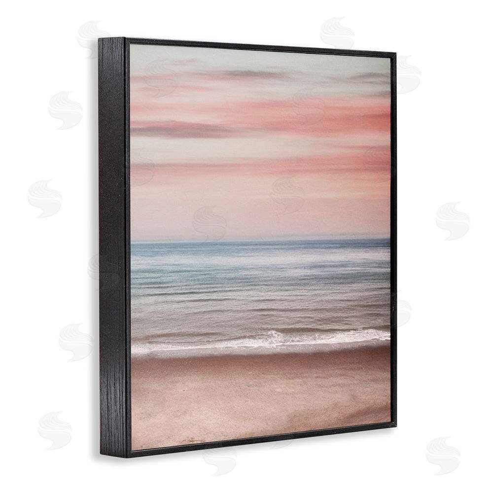 Stupell Studio Pastel Shore Sunset Black Framed Giclee Wall Art Print