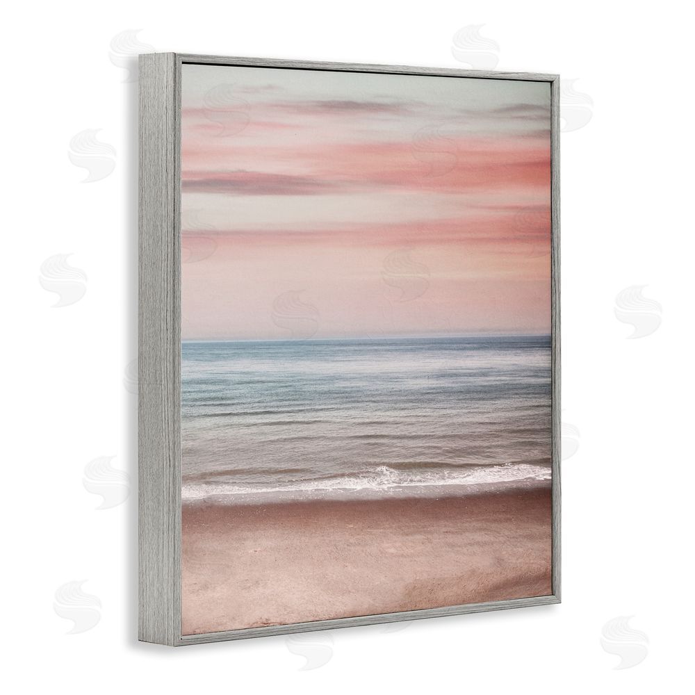 Stupell Studio Pastel Shore Sunset Gray Framed Giclee Wall Art Print