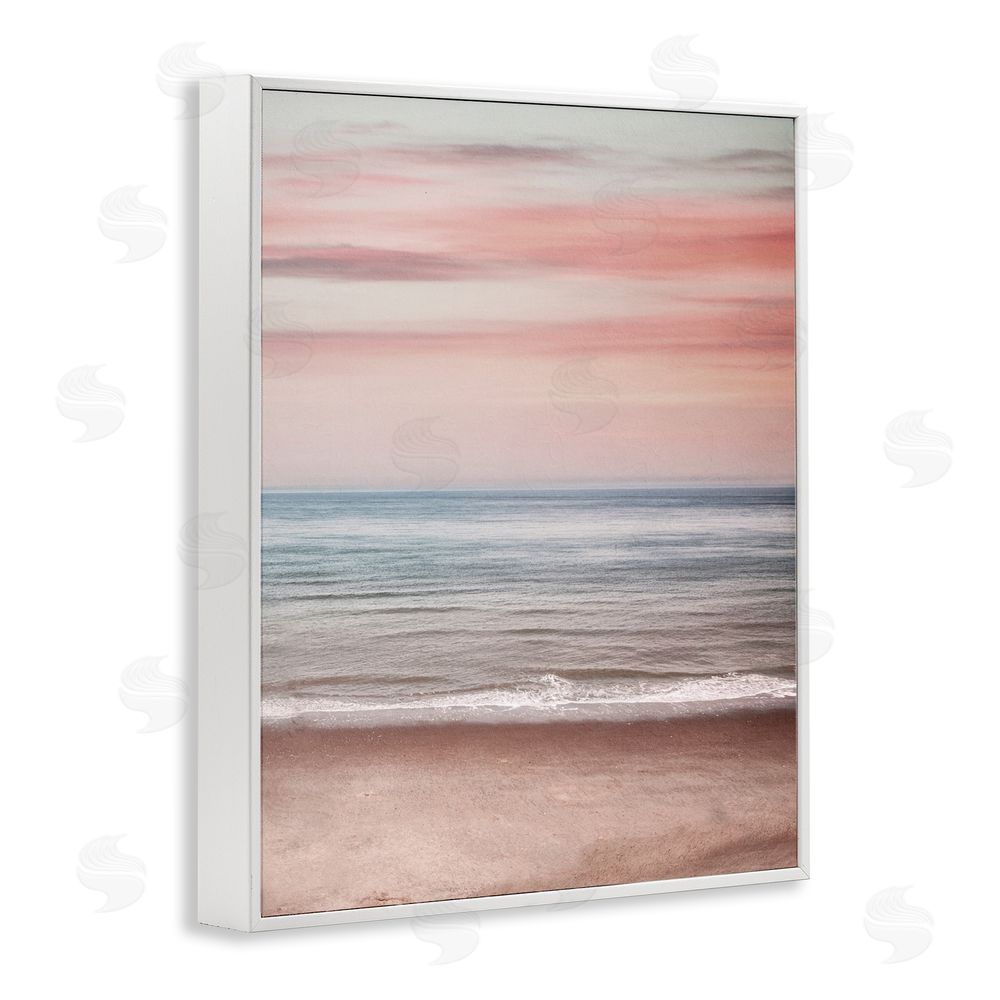 Stupell Studio Pastel Shore Sunset White Framed Giclee Wall Art Print
