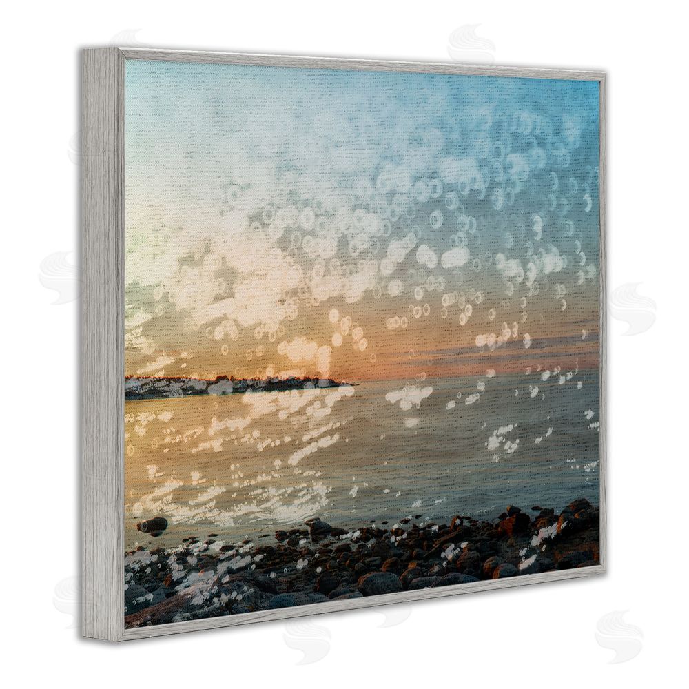Stupell Studio Abstract Beach Splash Gray Framed Giclee Wall Art Print