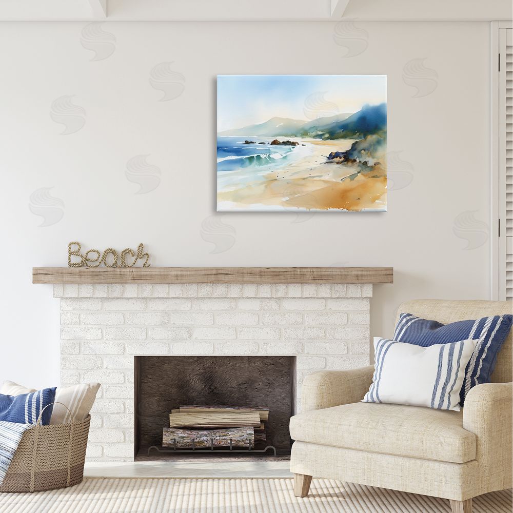 Ray Powers Abstract Beach Scenery Canvas Wall Art Print in Room