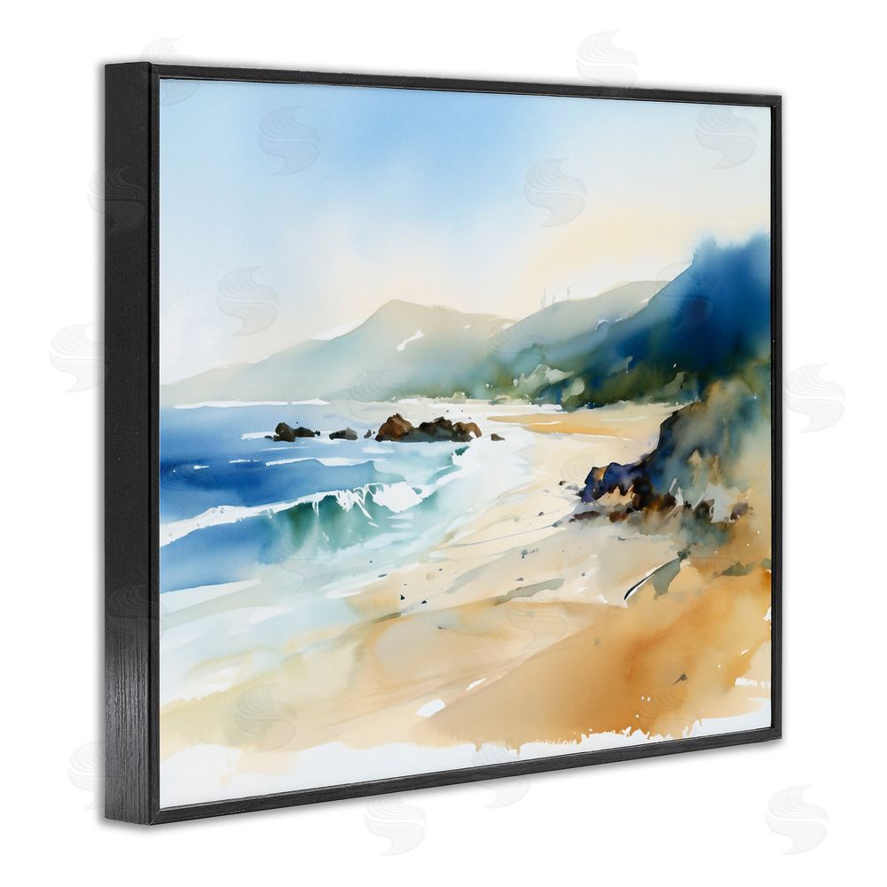 Ray Powers Abstract Beach Scenery Black Framed Giclee Wall Art Print