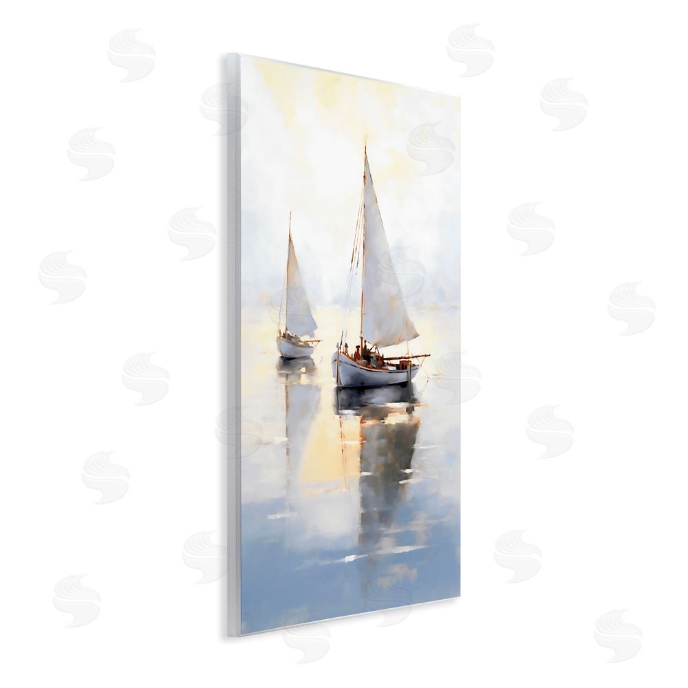 Ray Powers Soft Sailboats Landscape Wooden Wall Plaque Art Print