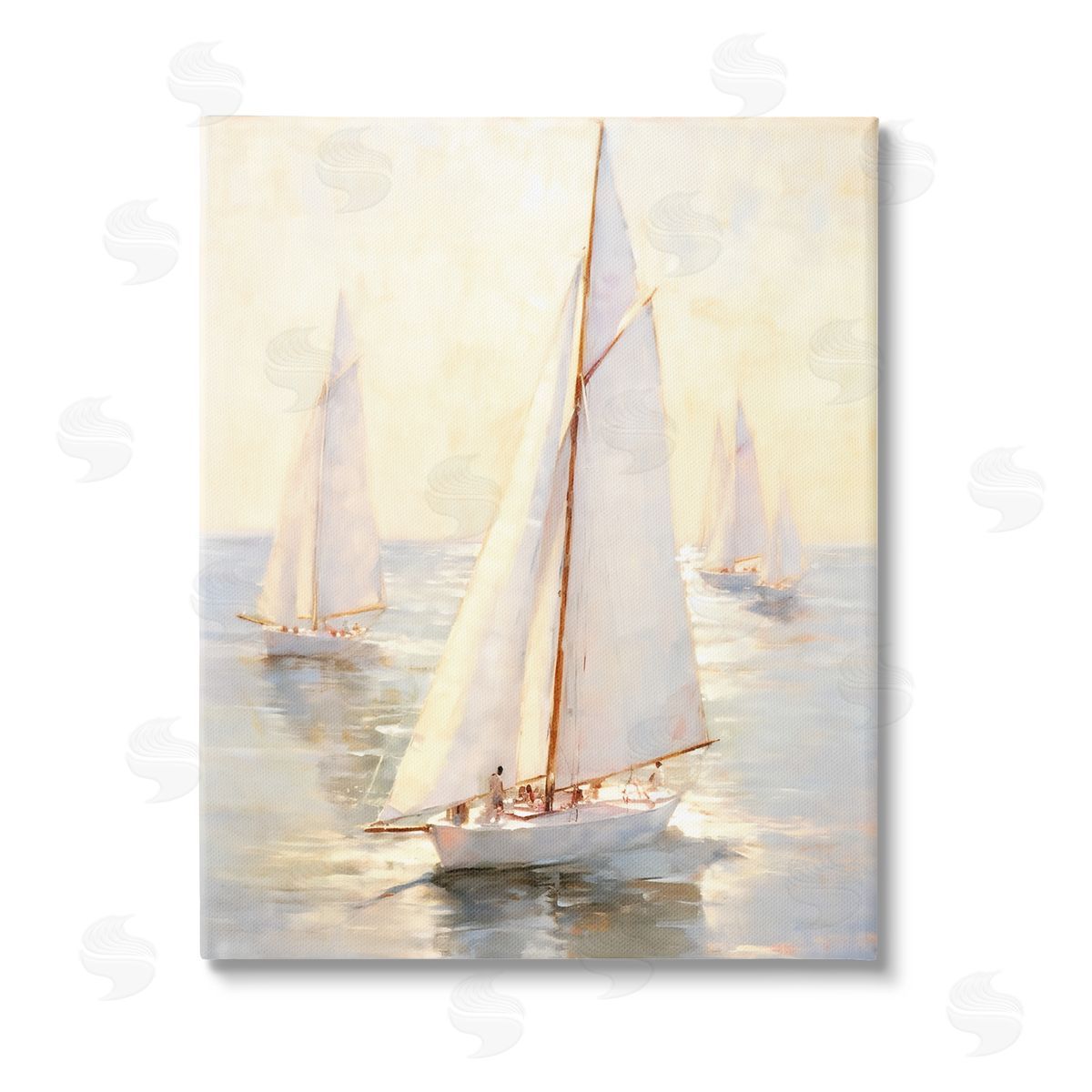 Ray Powers Sunlit Sailboats Painting Canvas Wall Art Print