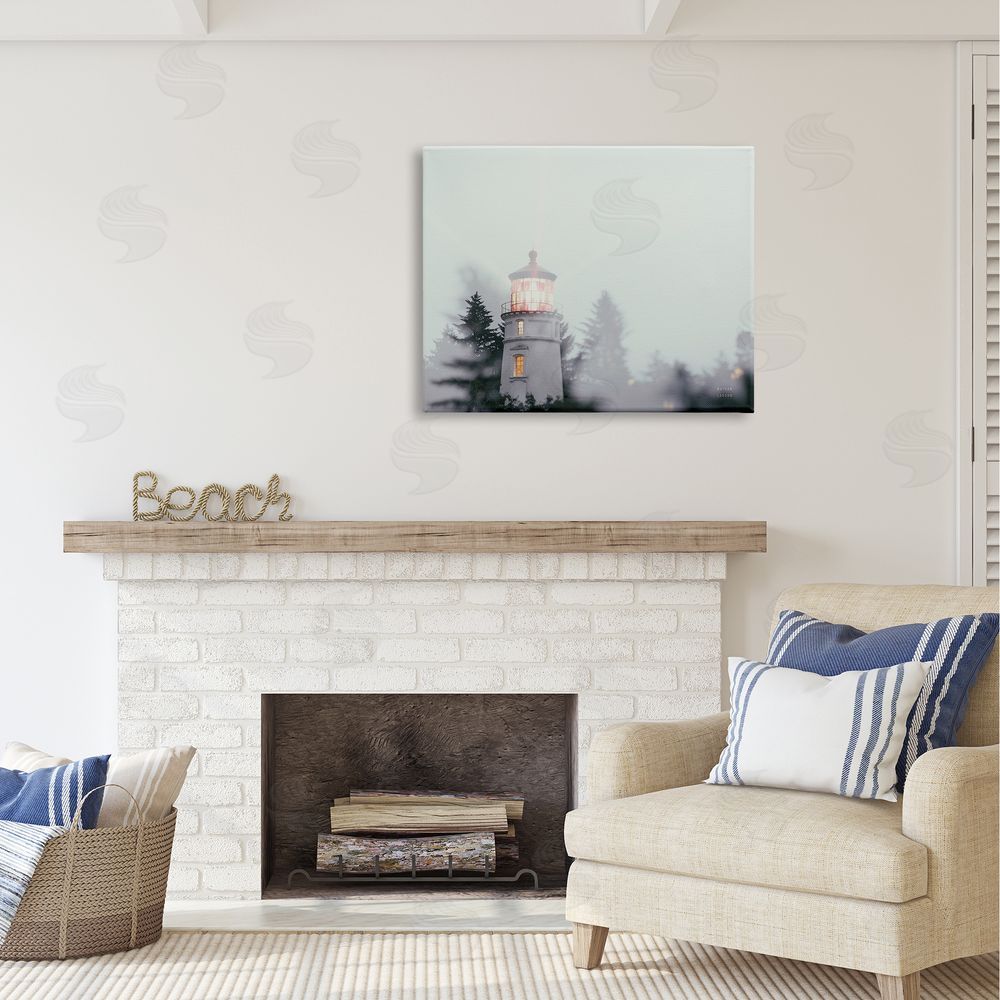 Nathan Larson Oregon Coast Lighthouse Canvas Wall Art Print in Room