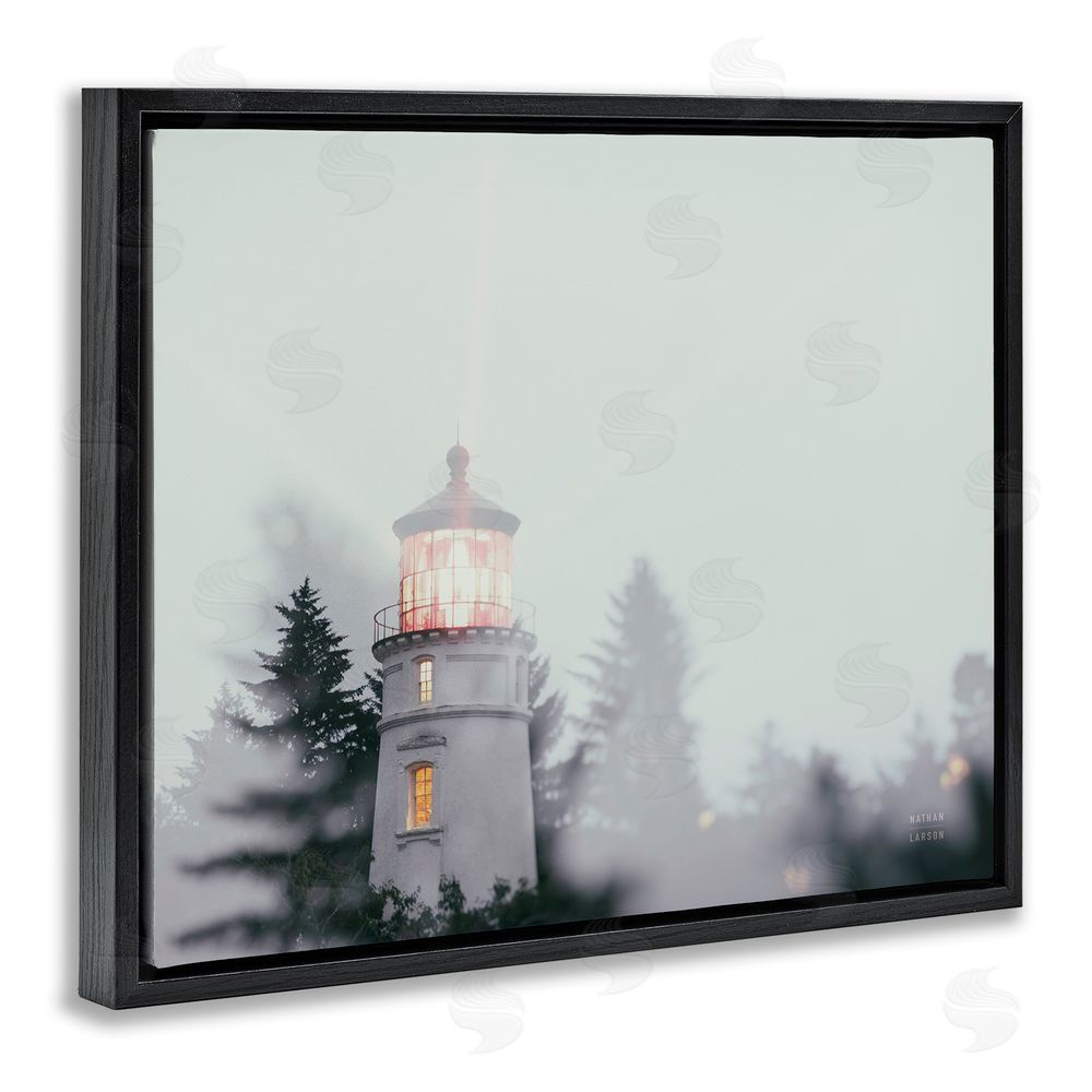Nathan Larson Oregon Coast Lighthouse Black Floating Frame Canvas Wall Art Print