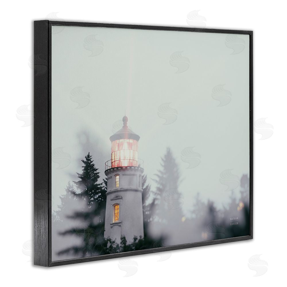 Nathan Larson Oregon Coast Lighthouse Black Framed Giclee Wall Art Print