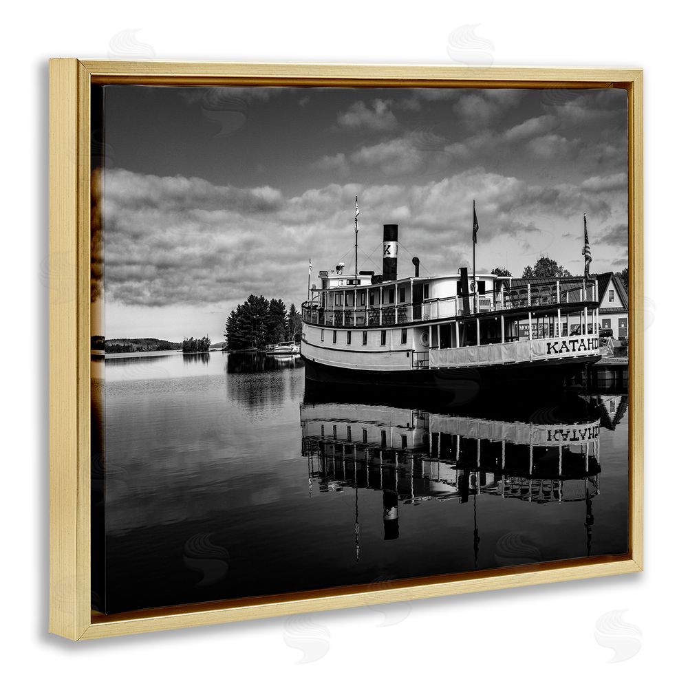 Daniel Sproul Ferry Port Photography Gold Floating Frame Canvas Wall Art Print