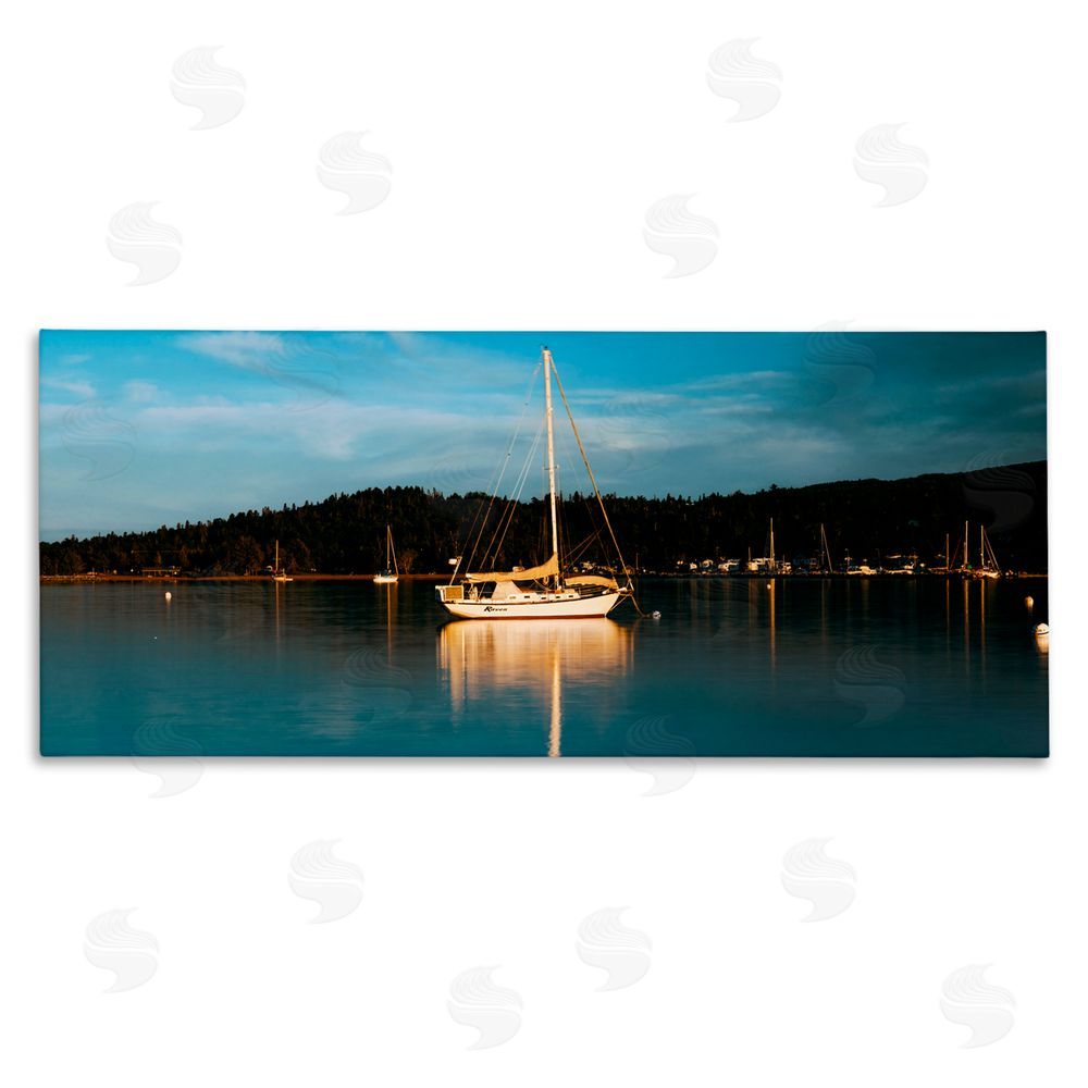Daniel Sproul Boat Lights at Night Canvas Wall Art Print