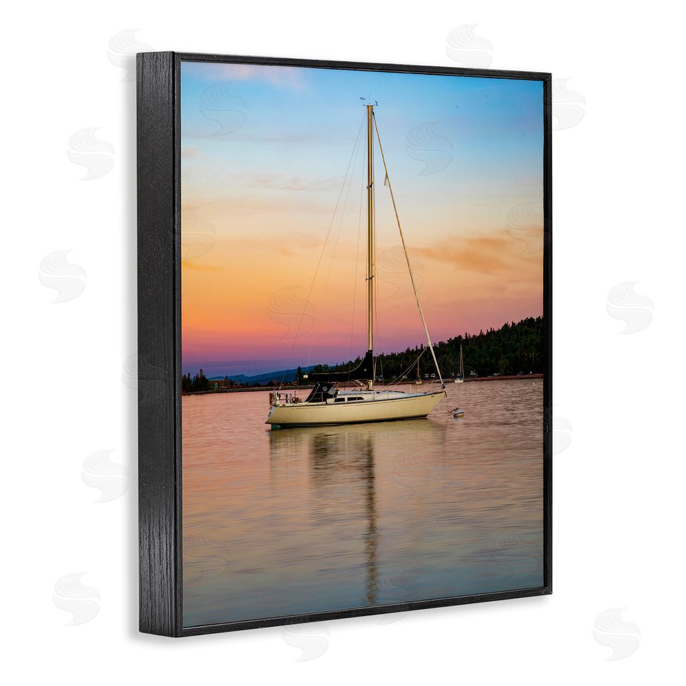 Daniel Sproul Sunset Boat Photography Black Framed Giclee Wall Art Print
