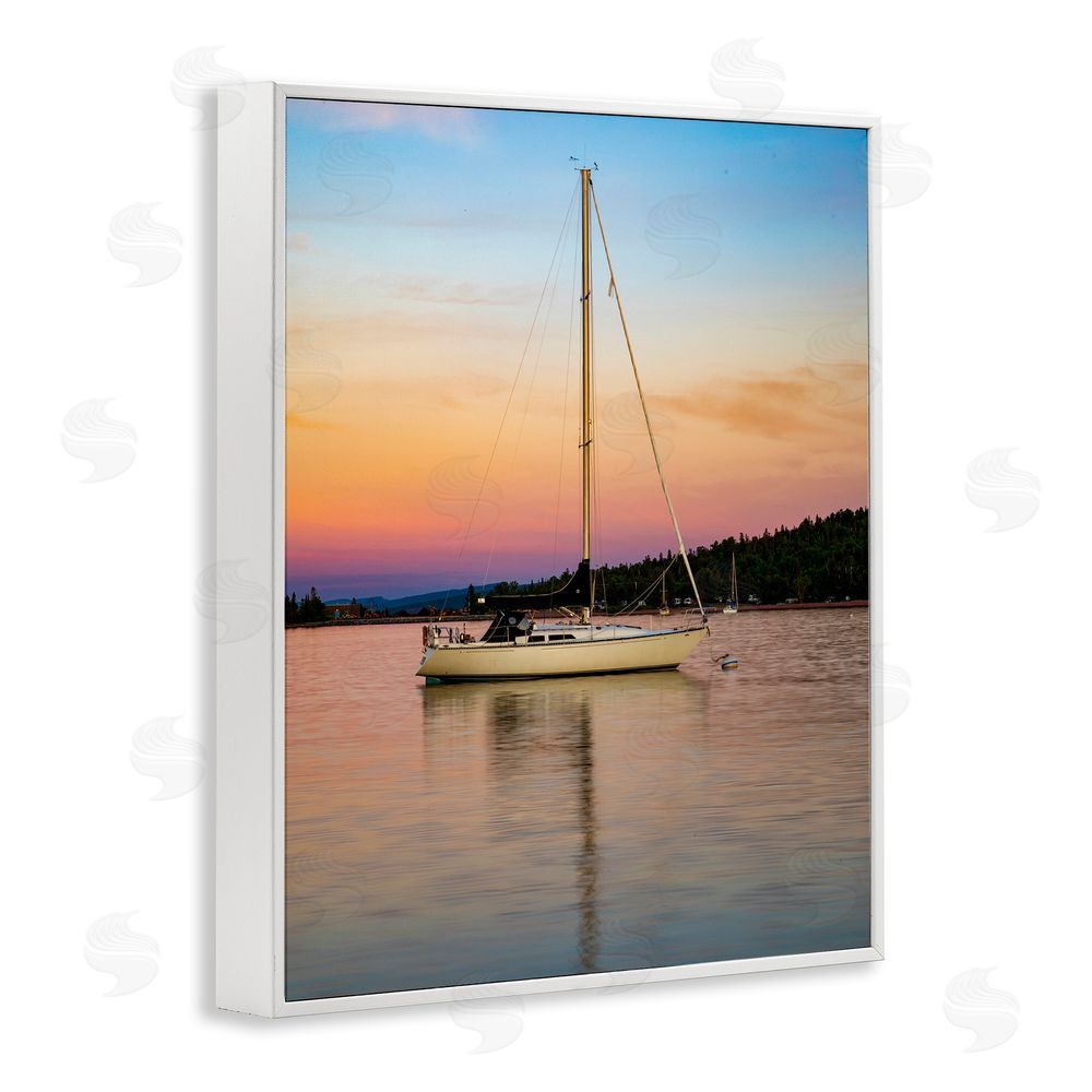 Daniel Sproul Sunset Boat Photography White Framed Giclee Wall Art Print