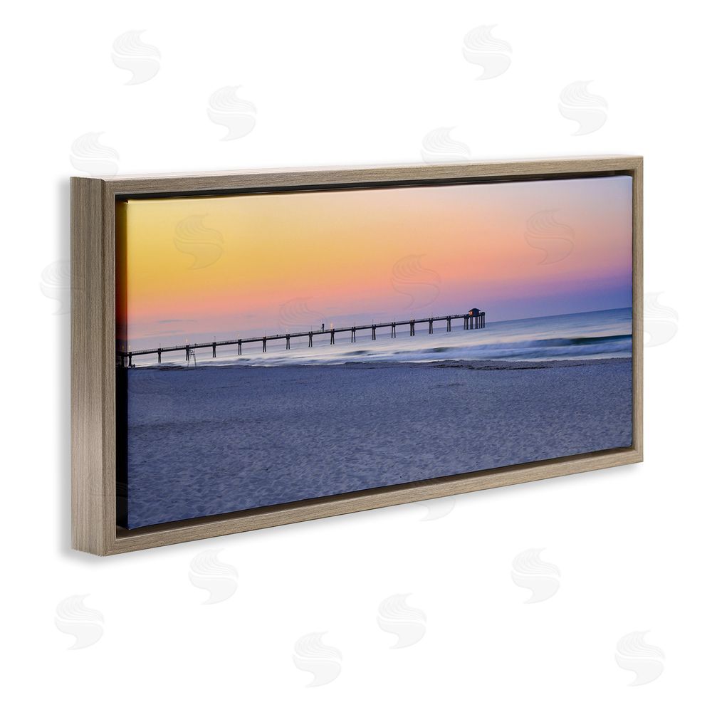 Daniel Sproul Sunrise Beach Shore Brown Floating Frame Canvas Wall Art Print
