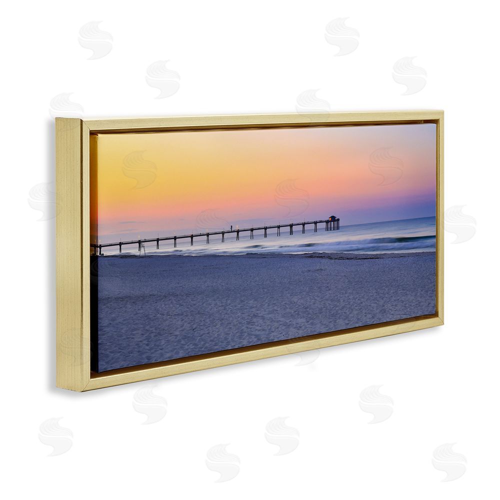 Daniel Sproul Sunrise Beach Shore Gold Floating Frame Canvas Wall Art Print